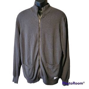Five Four Grey Men's Full Zip Sweater Size Large